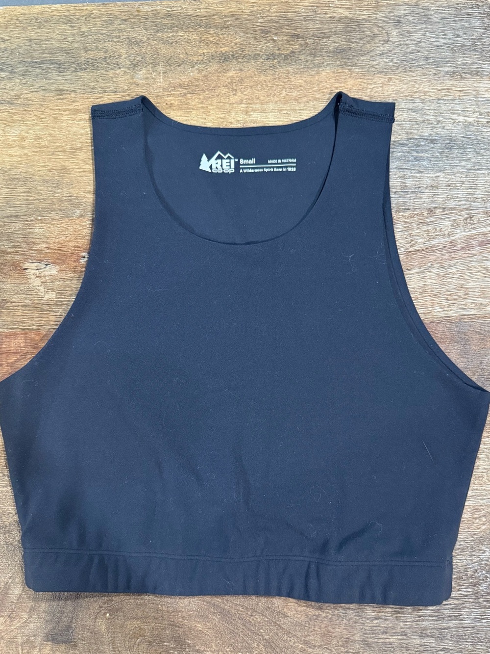 REI Black High-Neck Sports Crop Bra